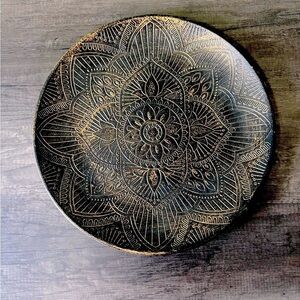 Black and Gold Decorative Plate